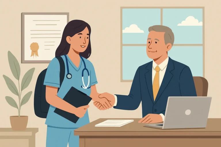 International nurse submitting AHPRA registration documents for Australian healthcare practice