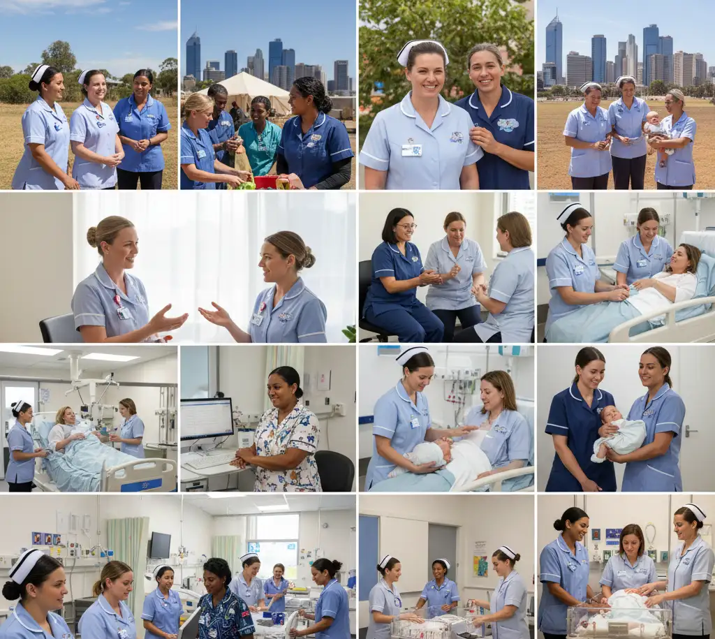 Types of nurses and their salary in Australia showcasing various nursing roles in healthcare settings