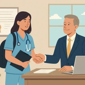 International nurse submitting AHPRA registration documents for Australian healthcare practice