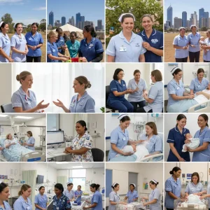 Types of nurses and their salary in Australia showcasing various nursing roles in healthcare settings